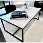 Interior Ave - Monaco Rectangle Coffee Table - White Marble Stone - Furniture > Living Room > Coffee Tables