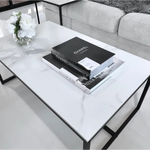 Interior Ave - Monaco Rectangle Coffee Table - White Marble Stone - Furniture > Living Room > Coffee Tables