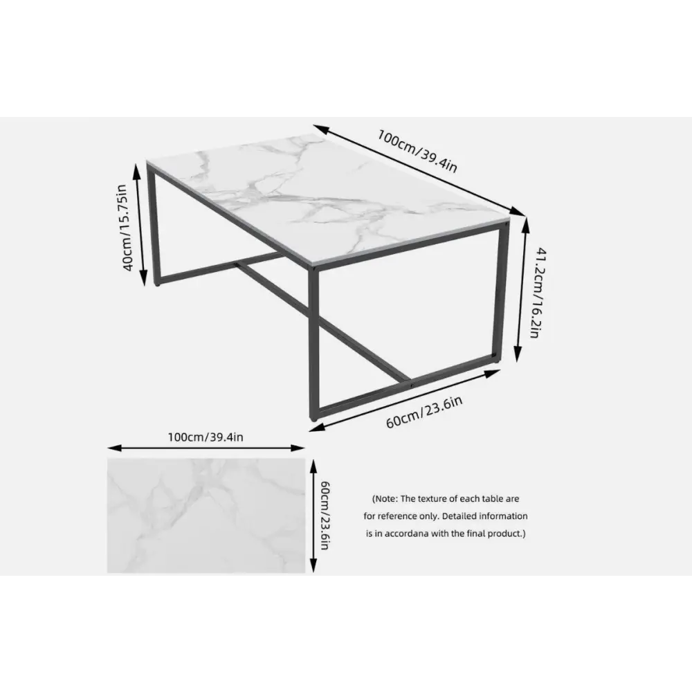 Interior Ave - Monaco Rectangle Coffee Table - White Marble Stone - Furniture > Living Room > Coffee Tables