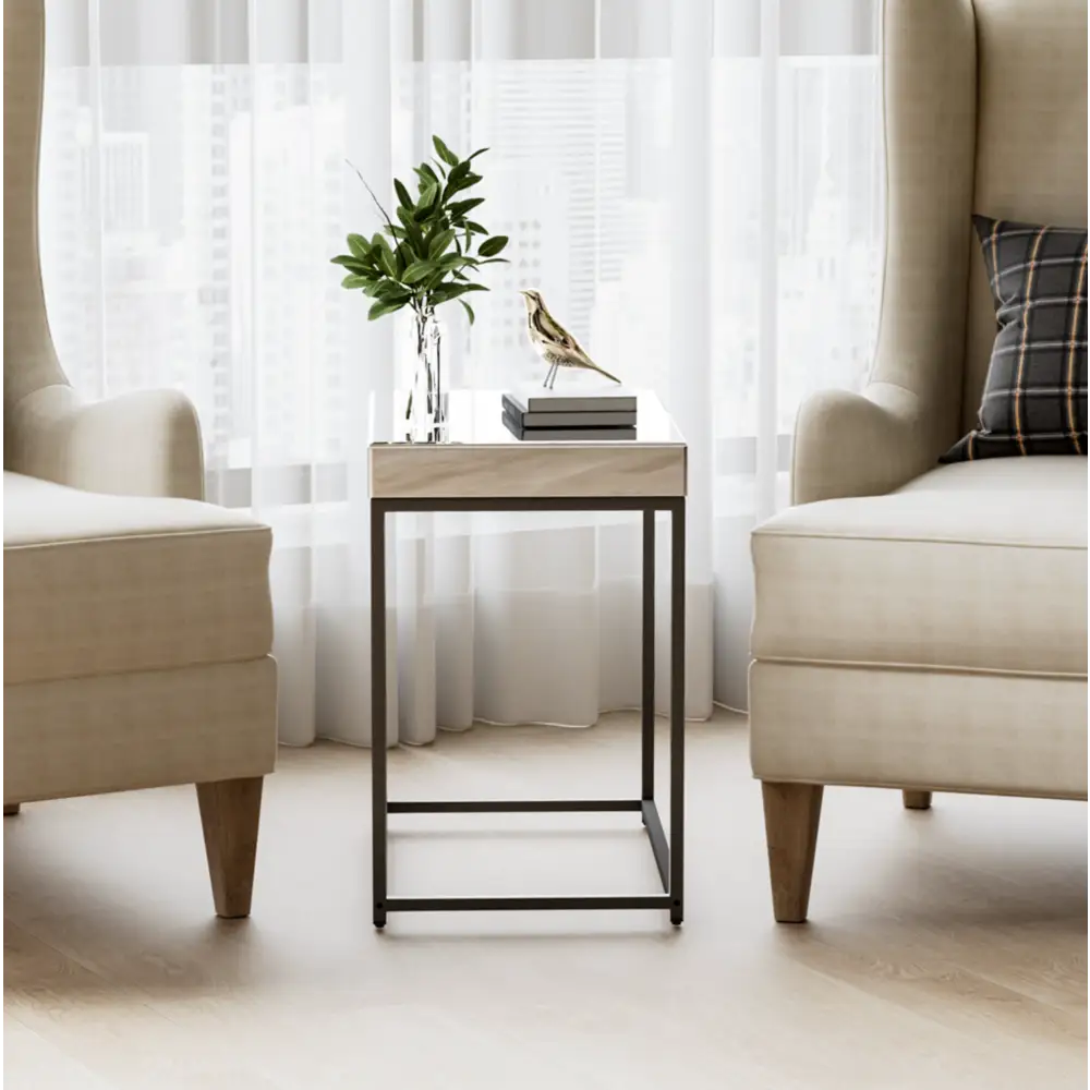 Interior Ave - Monroe Mirror Bedside / Side Table - Furniture > Bedroom > Bedside Tables