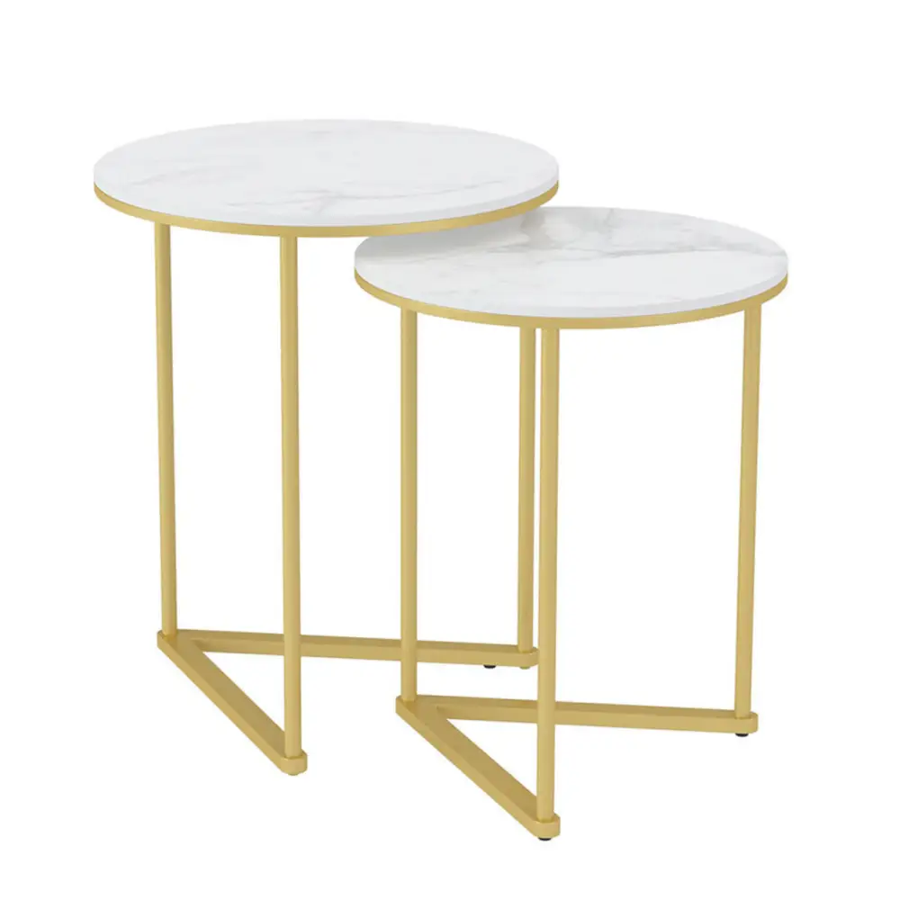 Interior Ave - Nala Gold Nested Side Table Set - Furniture > Living Room