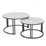 Interior Ave - Premier Nested Coffee Table Set - White Marble Stone - Furniture > Living Room > Coffee Tables