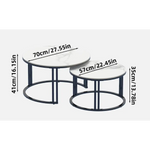 Interior Ave - Premier Nested Coffee Table Set - White Marble Stone - Furniture > Living Room > Coffee Tables