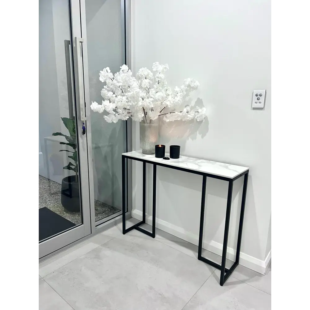 Interior Ave - Stone Marble Console - Marble & Black - Furniture > Living Room
