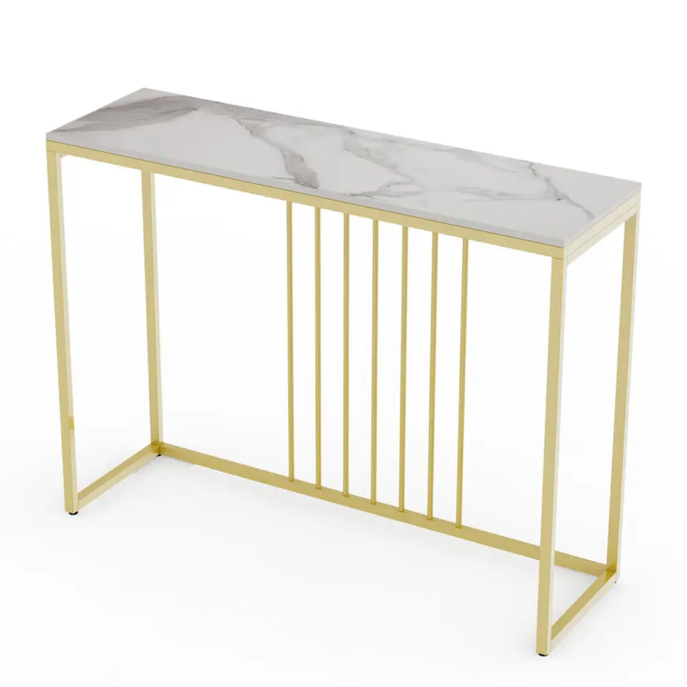 Interior Ave - Stone Marble Console - Marble & Gold - Furniture > Living Room