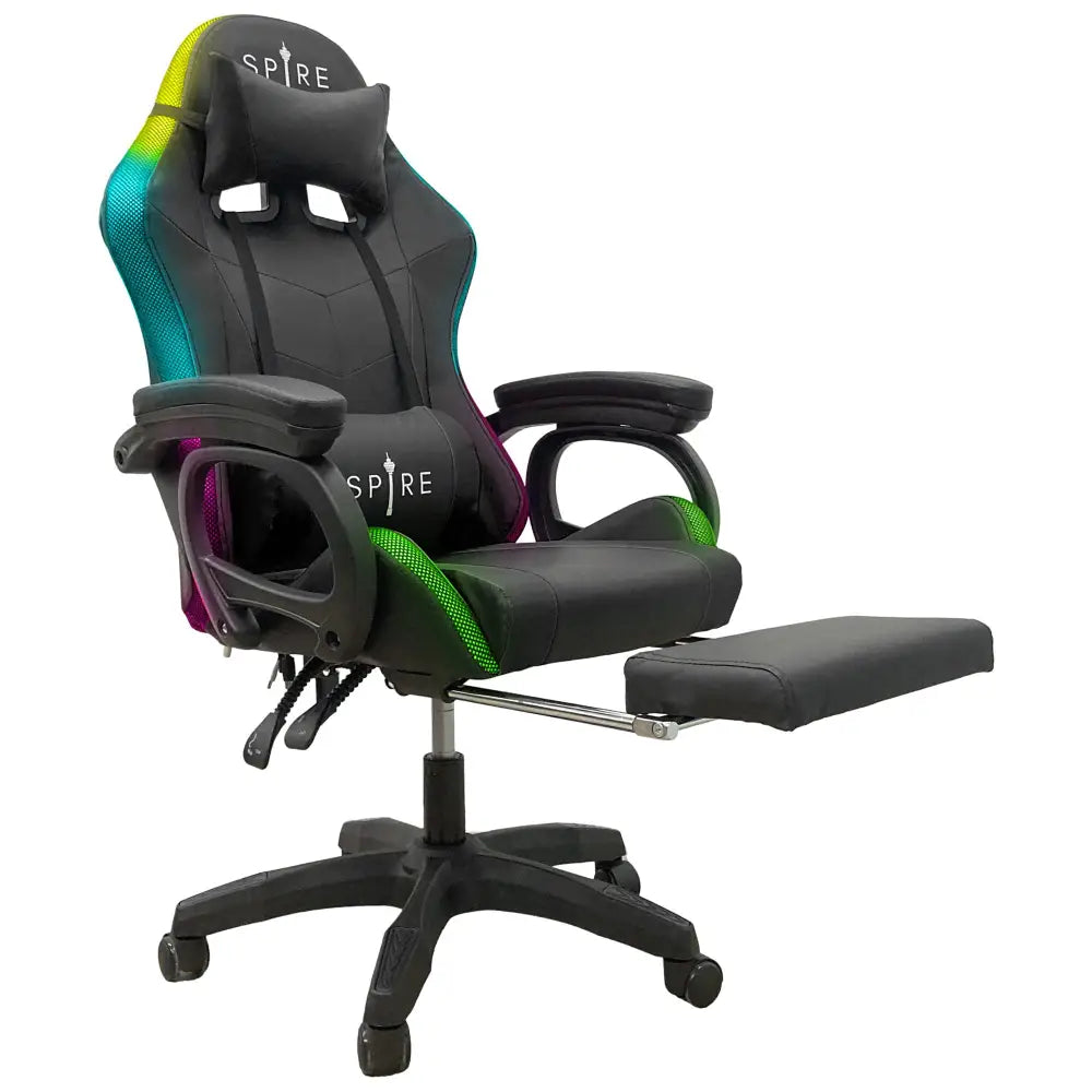 Intex Spire Onyx Led Massage Gaming Chair - Black - Furniture > Bar Stools & Chairs > Massage Chairs
