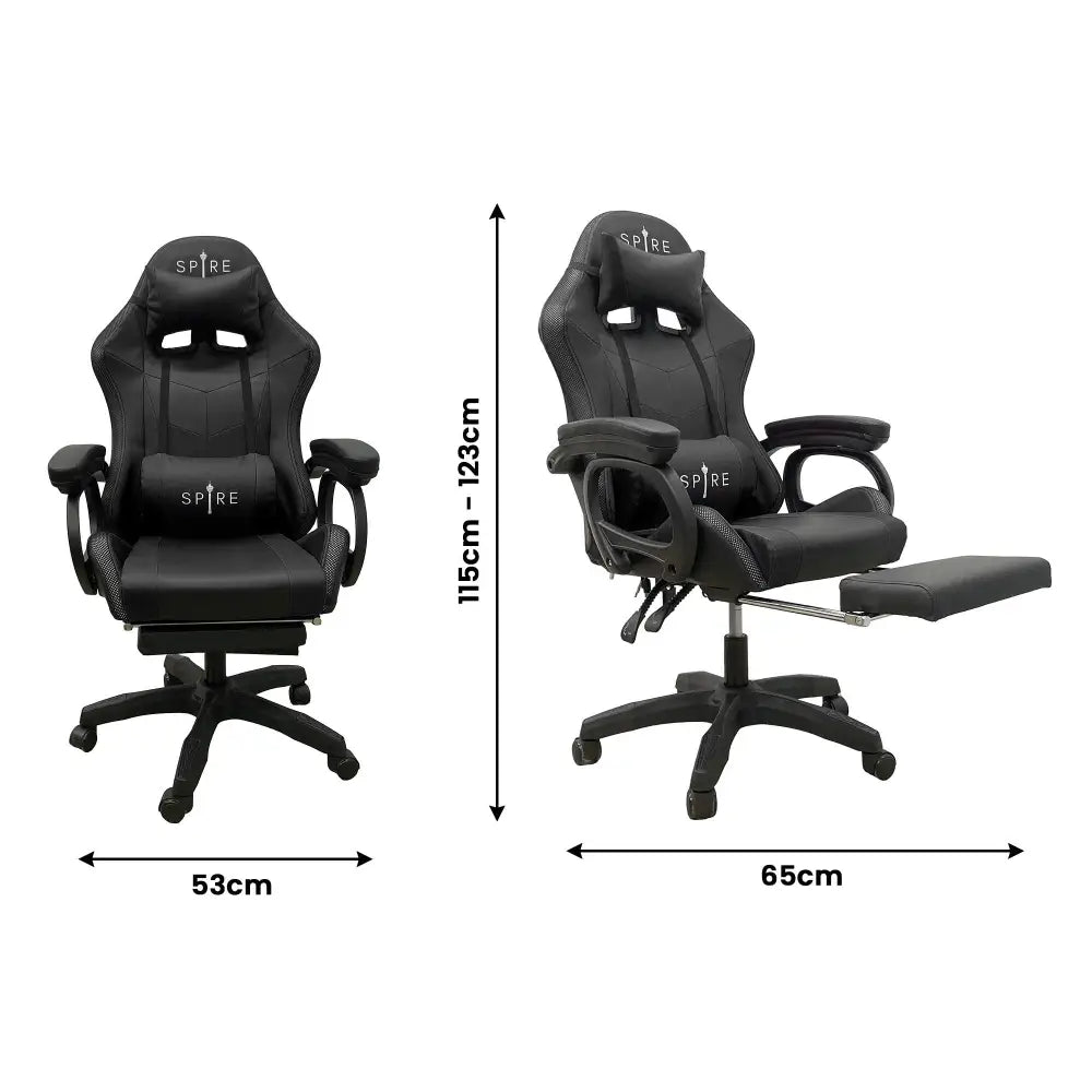 Intex Spire Onyx Led Massage Gaming Chair - Black - Furniture > Bar Stools & Chairs > Massage Chairs