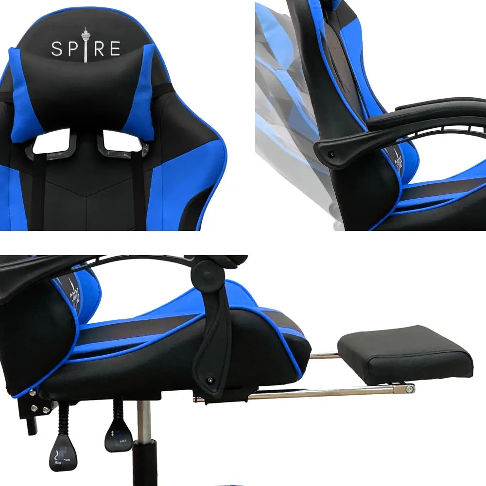 Intex Spire Zinc Blue And Black Adjustable Gaming/office Chair - Furniture > Office > Office & Desk Chairs