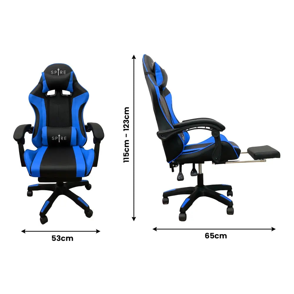 Intex Spire Zinc Blue And Black Adjustable Gaming/office Chair - Furniture > Office > Office & Desk Chairs
