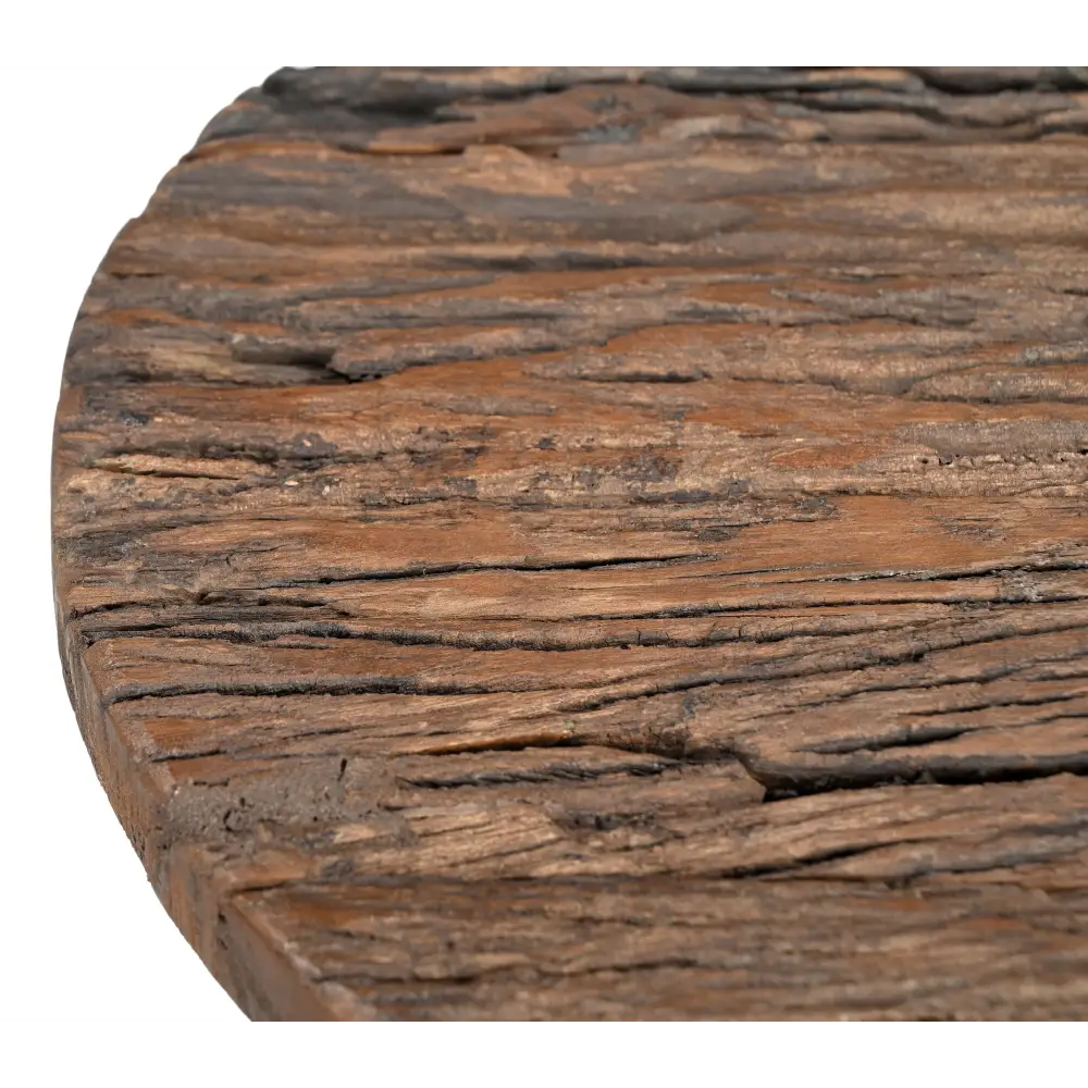 INVERTED WOOD AND IRON SIDE TABLE - Furniture > Living Room > Side Tables