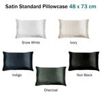 Invitation Satin Standard Pillowcase Nior Black - Home & Garden > Bedding