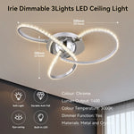 Irie Dimmable 3 Lights LED Ceiling Light - Chrome - Home & Garden > Lighting > Ceiling Lights