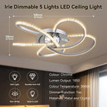 Irie Dimmable 5 Lights LED Ceiling Light - Chrome - Home & Garden > Lighting > Ceiling Lights