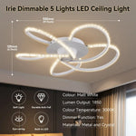 Irie Dimmable 5 Lights LED Ceiling Light - White - Home & Garden > Lighting > Ceiling Lights