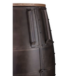 Iron Barrel Shaped Wine Rack Bar with Wheels - Furniture > Living Room