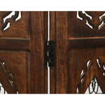 Iron Jali 4 Panel Room Divider Screen Privacy Shoji Timber Wood Stand - Burnt - Furniture > Bedroom > Room Dividers