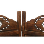Iron Jali 4 Panel Room Divider Screen Privacy Shoji Timber Wood Stand - Burnt - Furniture > Bedroom > Room Dividers