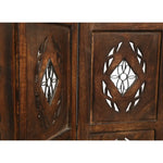 Iron Jali 4 Panel Room Divider Screen Privacy Shoji Timber Wood Stand - Burnt - Furniture > Bedroom > Room Dividers