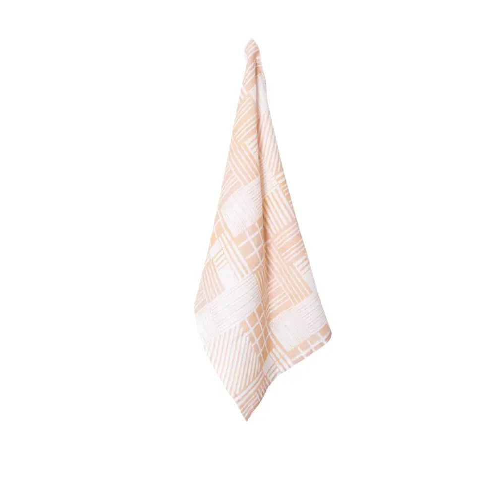 J.Elliot Home 100% Linen Print Tea Towel Rue Blush - Home & Garden > Kitchenware
