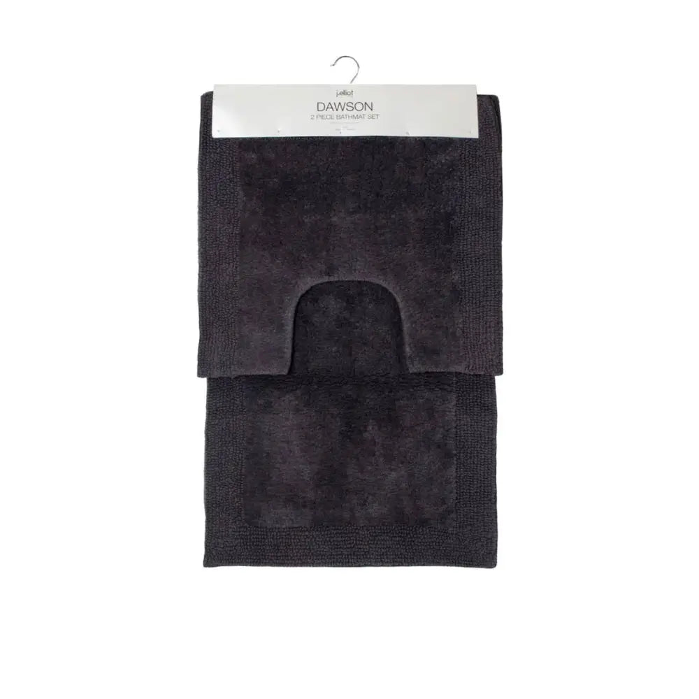 J.Elliot Home Home 2000GSM 2 Pce Dawson 100% Cotton Bath Mat Set Charcoal - Home & Garden > Bathroom Accessories