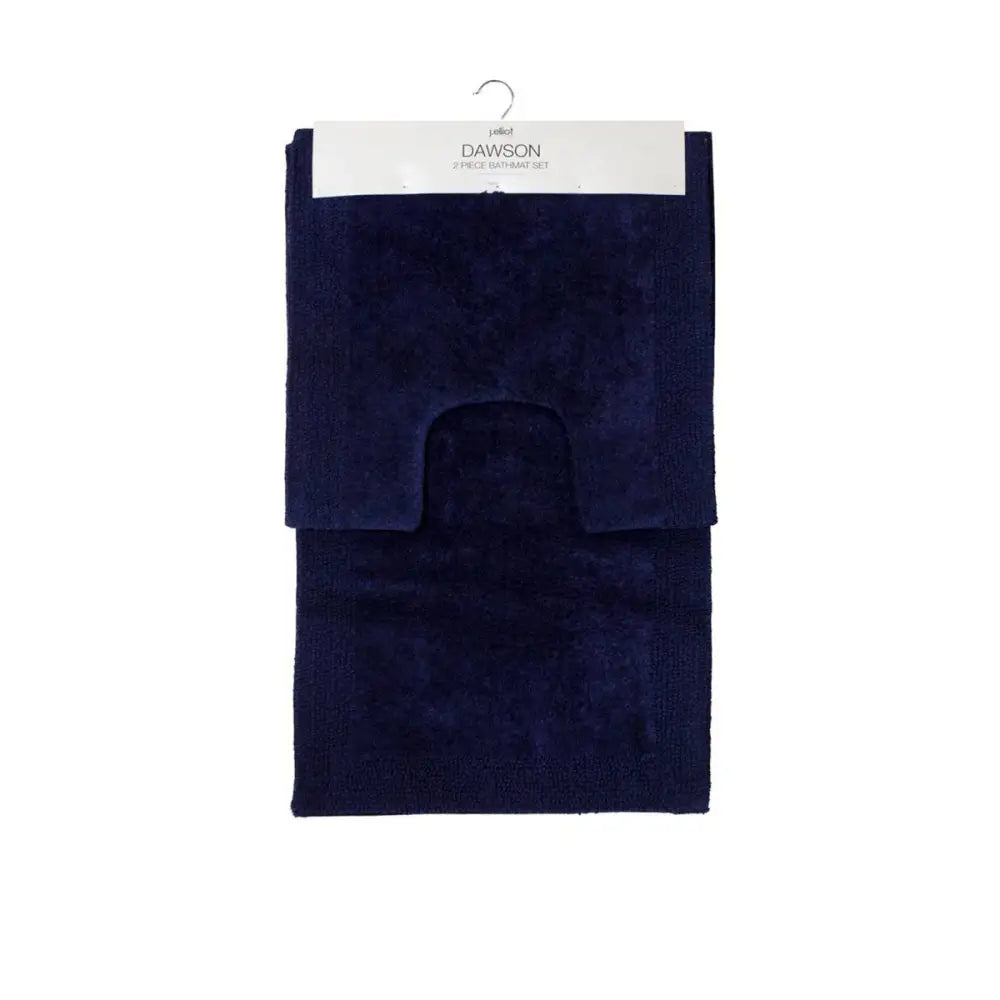 J.Elliot Home Home 2000GSM 2 Pce Dawson 100% Cotton Bath Mat Set Navy - Home & Garden > Bathroom Accessories