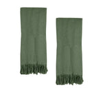J Elliot Home 400GSM Camila Set of 2 Cotton Waffle Hand Towels 45 x 65 cm Chive - Home & Garden > Bathroom Accessories
