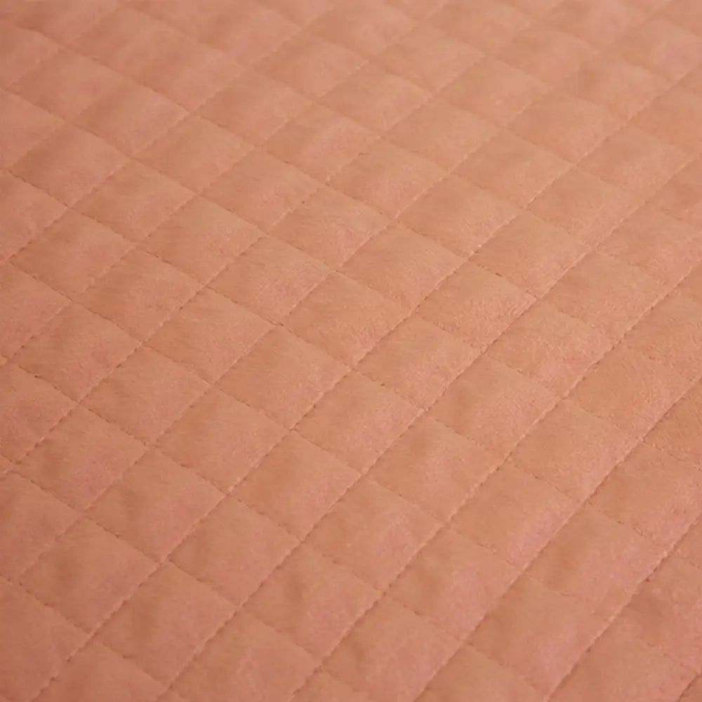 J.Elliot Home Adela Clay Pink Velvet Quilted Coverlet Set Queen/King - Home & Garden > Bedding