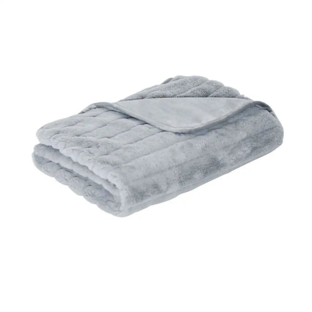 J.Elliot Home Baw Baw Plush Throw Grey - Home & Garden > Bedding