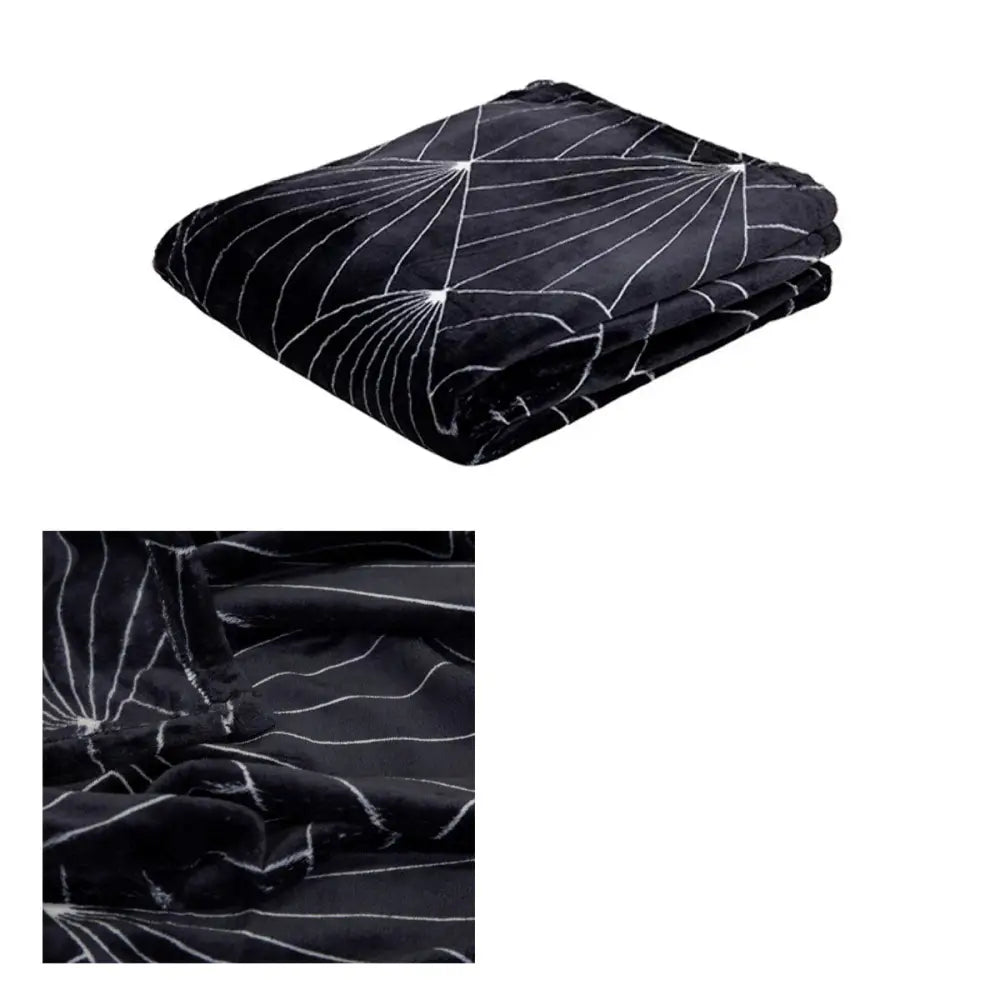 J.Elliot Home Celeste Flannel Throw Rug Black - Home & Garden > Bedding