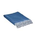 J.Elliot Home Idris Cotton Throw Santorini Blue Home - Home & Garden > Bedding
