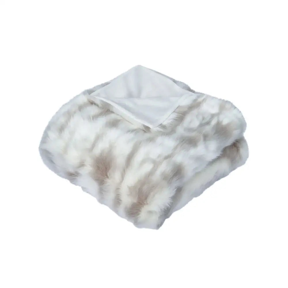 J Elliot Home Lynx Wild Cat Faux Fur Throw Rug 130 x 160cm - Home & Garden > Bedding