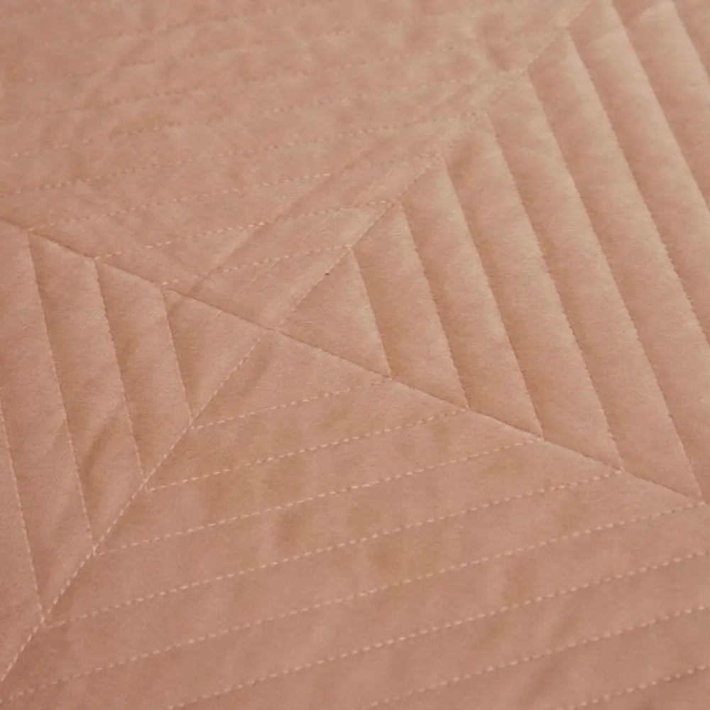 J.Elliot Home Merida Clay Pink Velvet Quilted Coverlet Set Queen/King - Home & Garden > Bedding