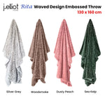 J Elliot Home Rita Dusty Peach Faux Mohair Throw Rug 130 x 160cm - Home & Garden > Bedding