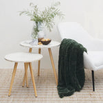 J Elliot Home Rita Sea Kelp Faux Mohair Throw Rug 130 x 160cm - Home & Garden > Bedding