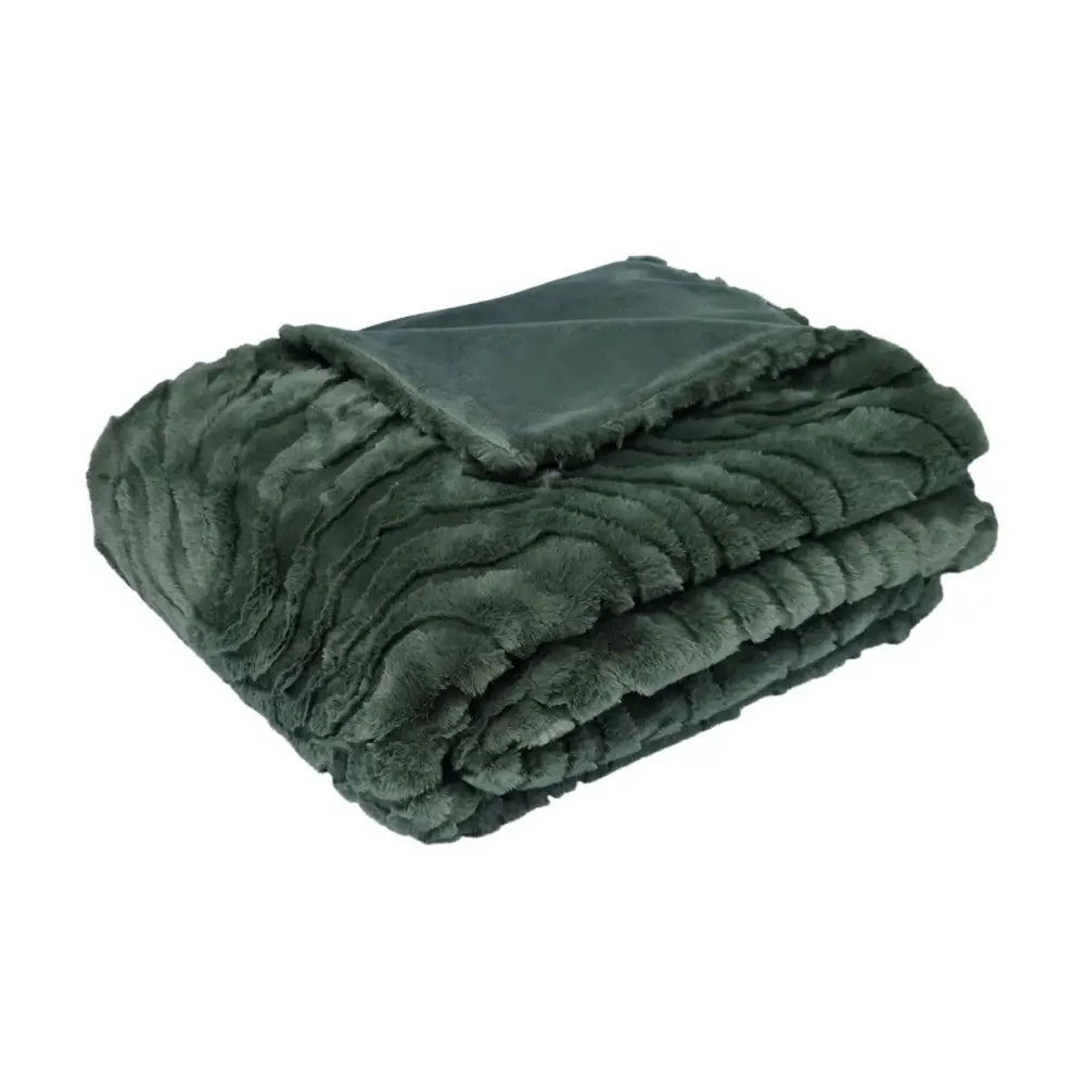 J Elliot Home Rita Sea Kelp Faux Mohair Throw Rug 130 x 160cm - Home & Garden > Bedding