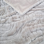 J Elliot Home Rita Silver Grey Faux Mohair Throw Rug 130 x 160cm - Home & Garden > Bedding
