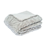 J Elliot Home Rita Silver Grey Faux Mohair Throw Rug 130 x 160cm - Home & Garden > Bedding