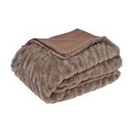 J Elliot Home Rita Woodsmoke Faux Mohair Throw Rug 130 x 160cm - Home & Garden > Bedding