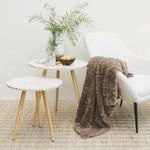 J Elliot Home Rita Woodsmoke Faux Mohair Throw Rug 130 x 160cm - Home & Garden > Bedding