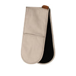 J Elliot Home Selby Cotton Double Oven Mitt Glove 17 x 82 cm Sandstone & Black - Home & Garden > Kitchenware