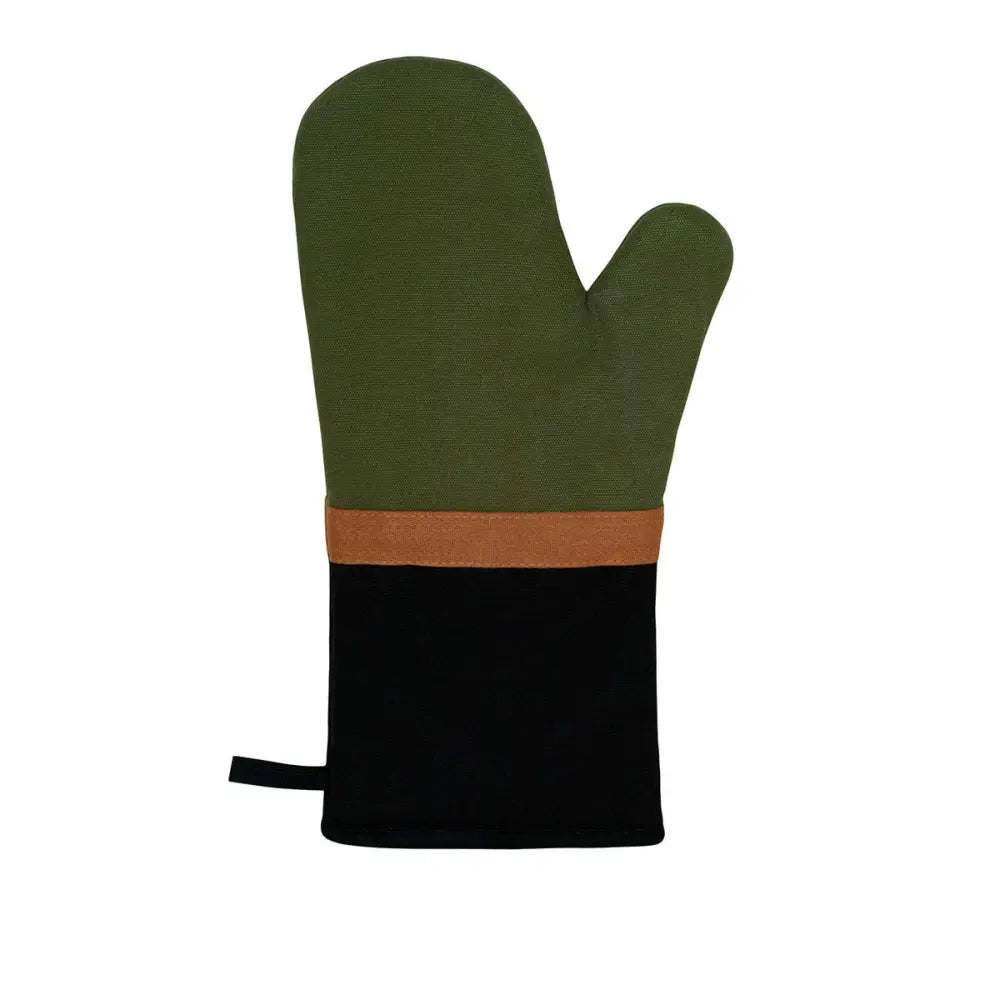 J Elliot Home Selby Cotton Oven Mitt 34 x 15 cm Olive & Black - Home & Garden > Kitchenware