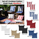 J Elliot Home Set of 2 Outdoor 100% Cotton Chair Pads 40 x 40 cm Solid Red - Home & Garden > Decor > Cushions & Throws