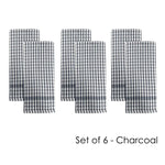 J.Elliot Home Set of 6 Elly Terry Tea Towels Charcoal - Home & Garden > Kitchenware