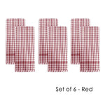 J.Elliot Home Set of 6 Elly Terry Tea Towels Red - Home & Garden > Kitchenware