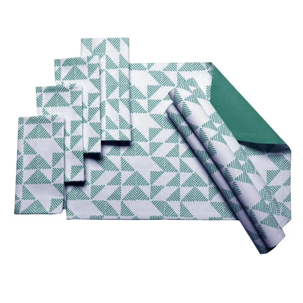 J.Elliot Home Set of 8 Cotton Napery Set Pippa Teal - Home & Garden > Kitchenware
