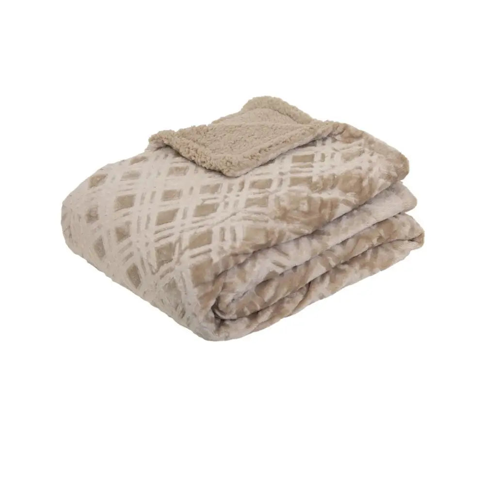 J.Elliot Home Vida Microplush Throw Sandstone - Home & Garden > Bedding