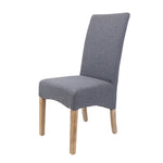 Jackson Dining Chair Set of 4 Fabric Seat Solid Pine Wood Furniture - Grey - Furniture > Dining