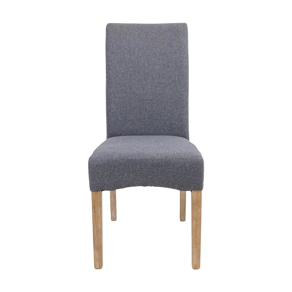 Jackson Dining Chair Set of 4 Fabric Seat Solid Pine Wood Furniture - Grey - Furniture > Dining