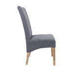 Jackson Dining Chair Set of 8 Fabric Seat Solid Pine Wood Furniture - Grey - Furniture > Dining