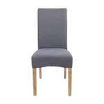 Jackson Dining Chair Set of 8 Fabric Seat Solid Pine Wood Furniture - Grey - Furniture > Dining